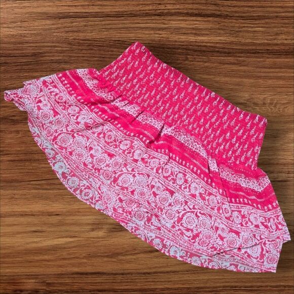 Express Red And White Flowy Mini Skirt Skort - Picture 3 of 5